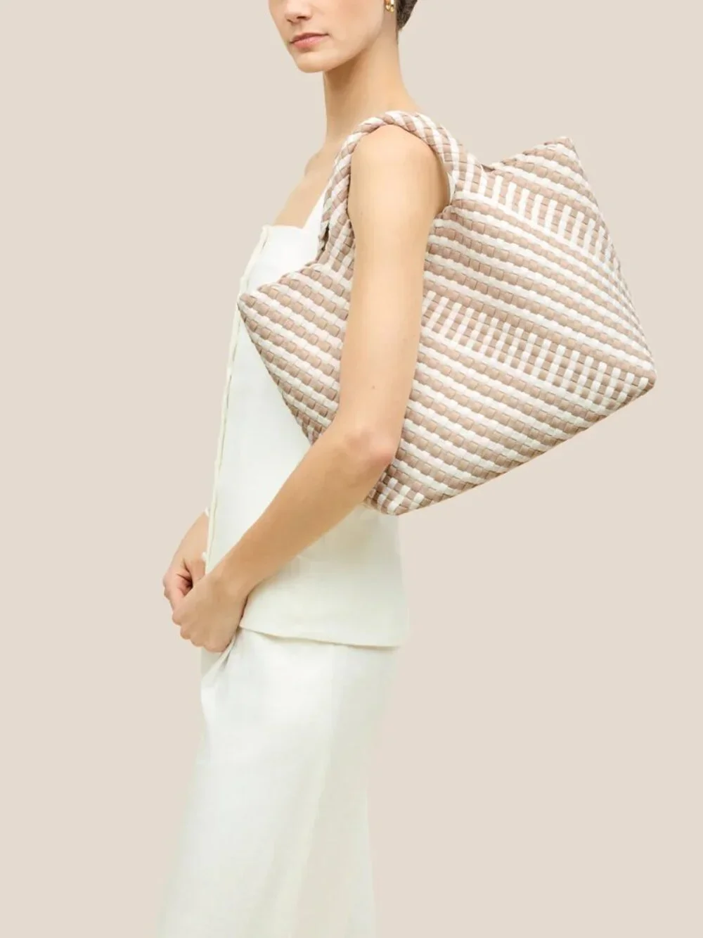 Naghedi St. Barths Medium Tote Striped Geo Mykonos